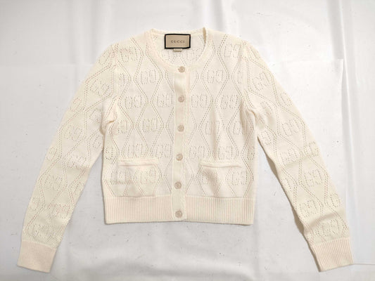 GUCCI GG pattern GG punching Gucci knit cardigan cardigan