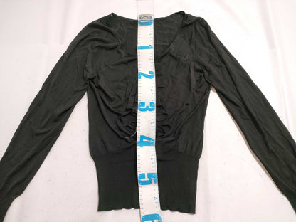 GUCCI Ruffle Knit Top in Black with Silver Hardware