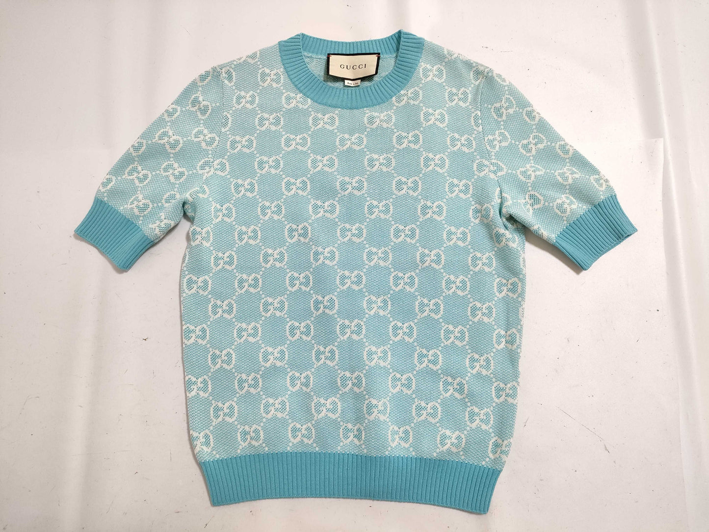 GUCCI GG pattern Gucci short sleeve knit top