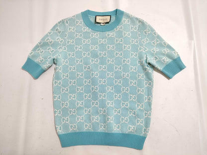 GUCCI GG pattern Gucci short sleeve knit top