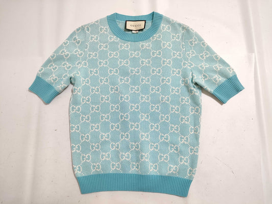 GUCCI GG pattern Gucci short sleeve knit top