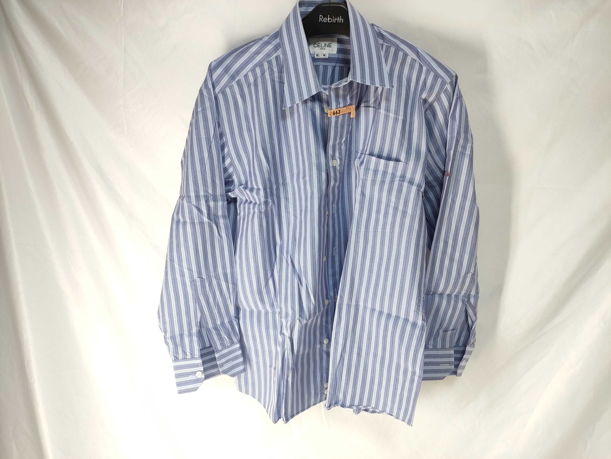 CELINE CELINE Logo Embroidered Striped Shirt Top