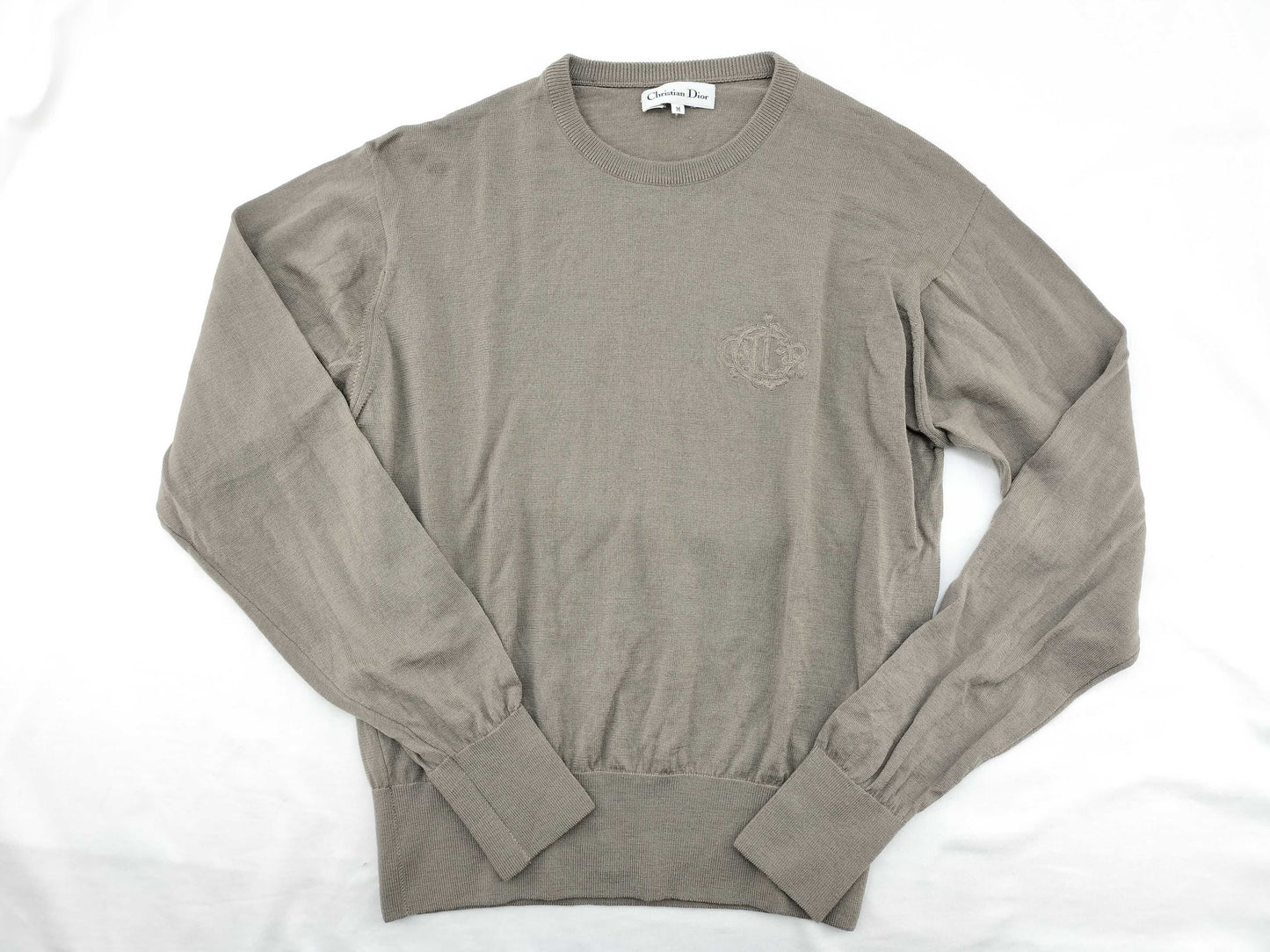 Dior Christian Dior Logo Embroidered Knit Top