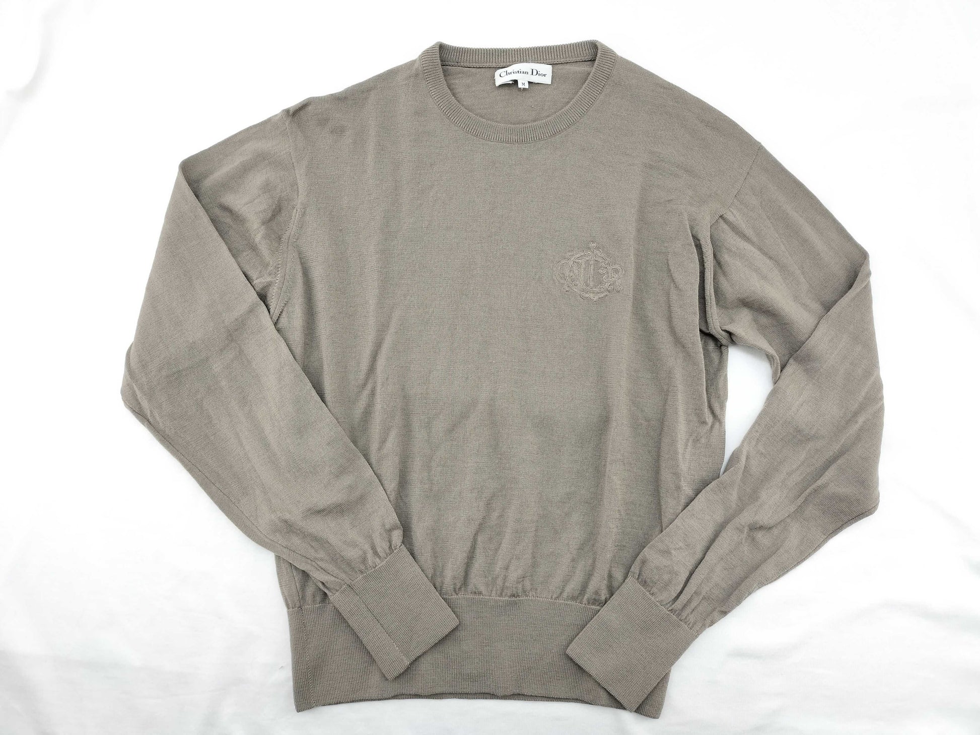 Dior Christian Dior Logo Embroidered Knit Top