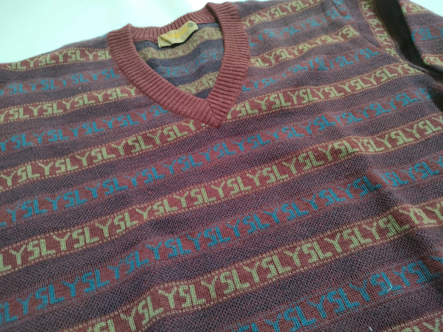 Yves Saint Laurent YSL logo knit top