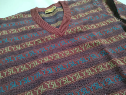 Yves Saint Laurent YSL logo knit top