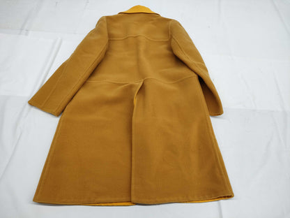 HERMES Reversible Double Face Cashmere Coat Long Cashmere Orange Yellow Coat