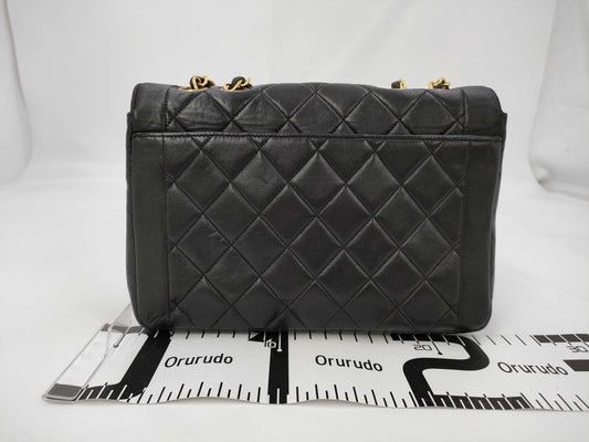 CHANEL Lambskin Matlasse Black Shoulder Bag