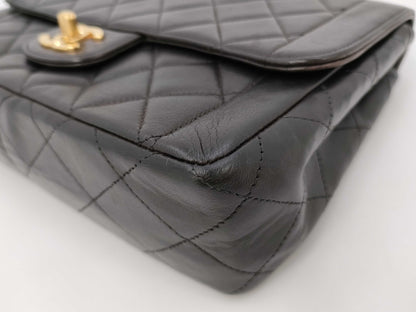 CHANEL Lambskin Matlasse Black Shoulder Bag