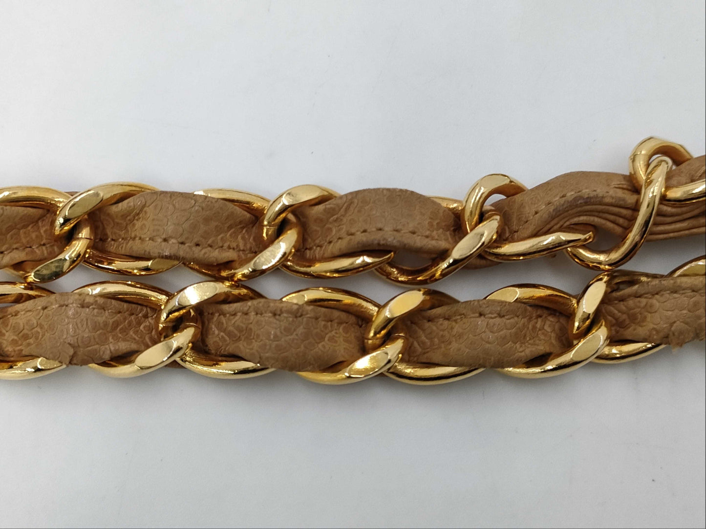 CHANEL Caviar Skin Mademoiselle Beige Shoulder Bag