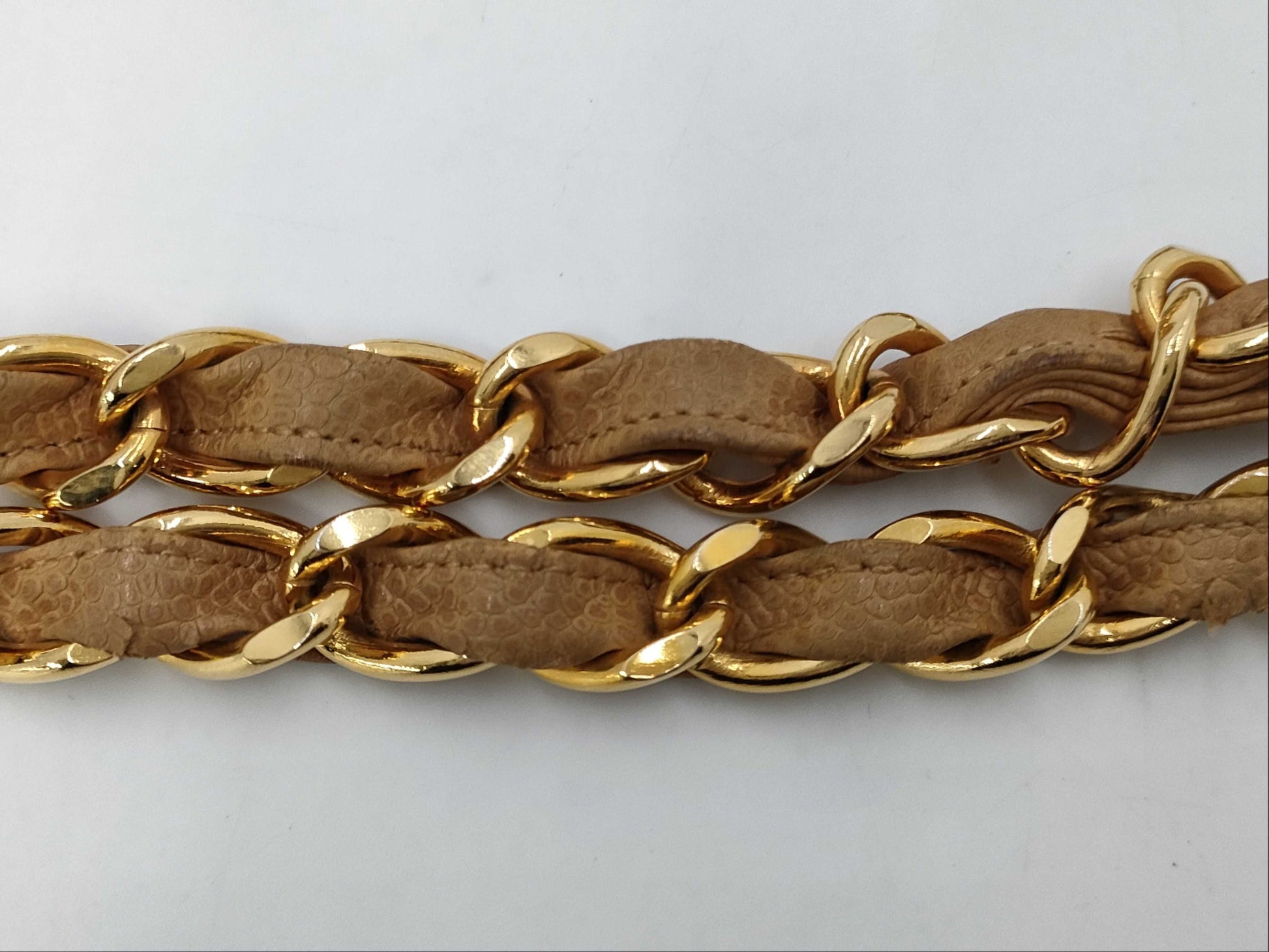 CHANEL Caviar Skin Mademoiselle Beige Shoulder Bag