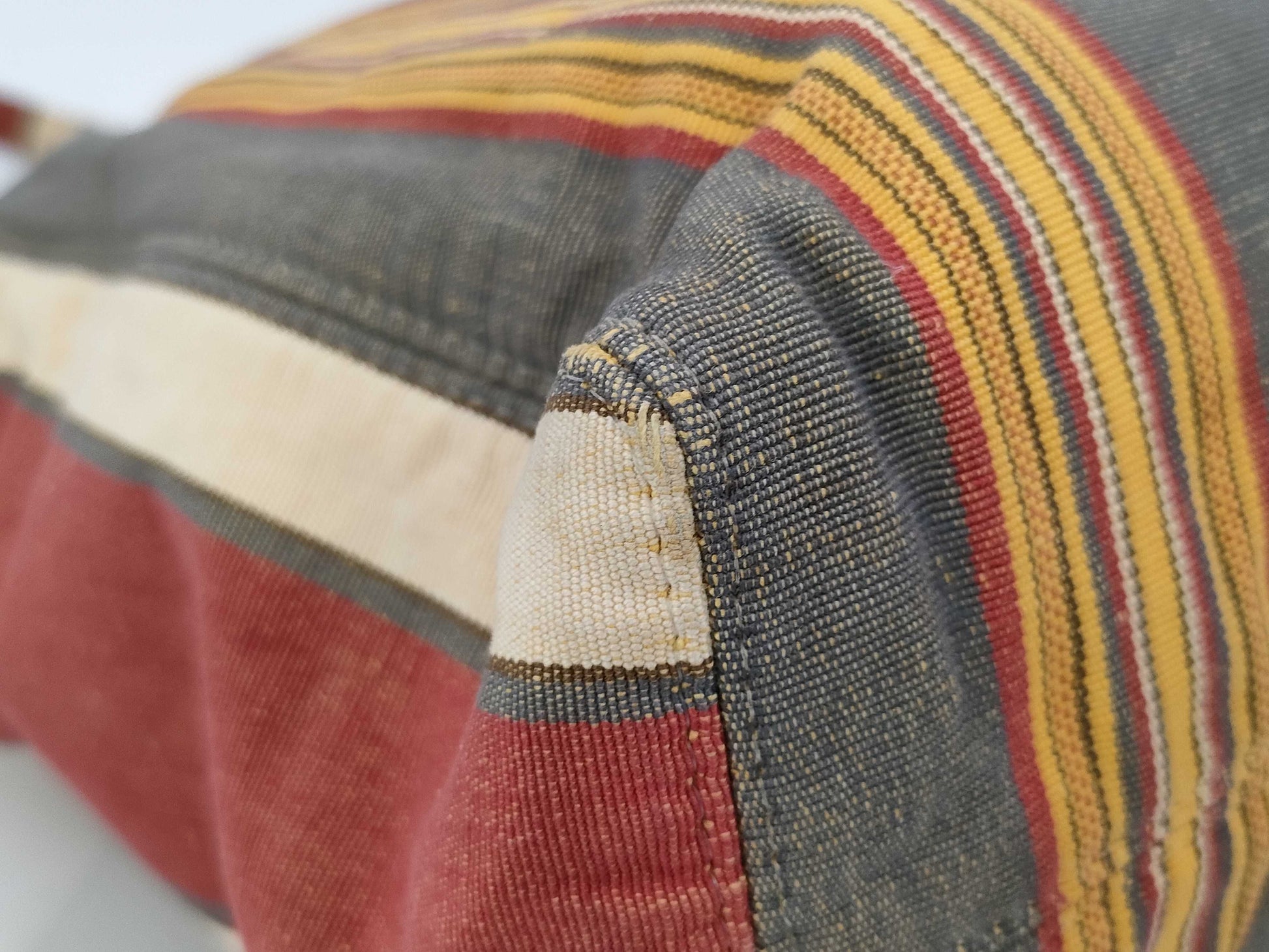 CHANEL Stripe Pattern Cloth Beige Tote Bag Tote Bag