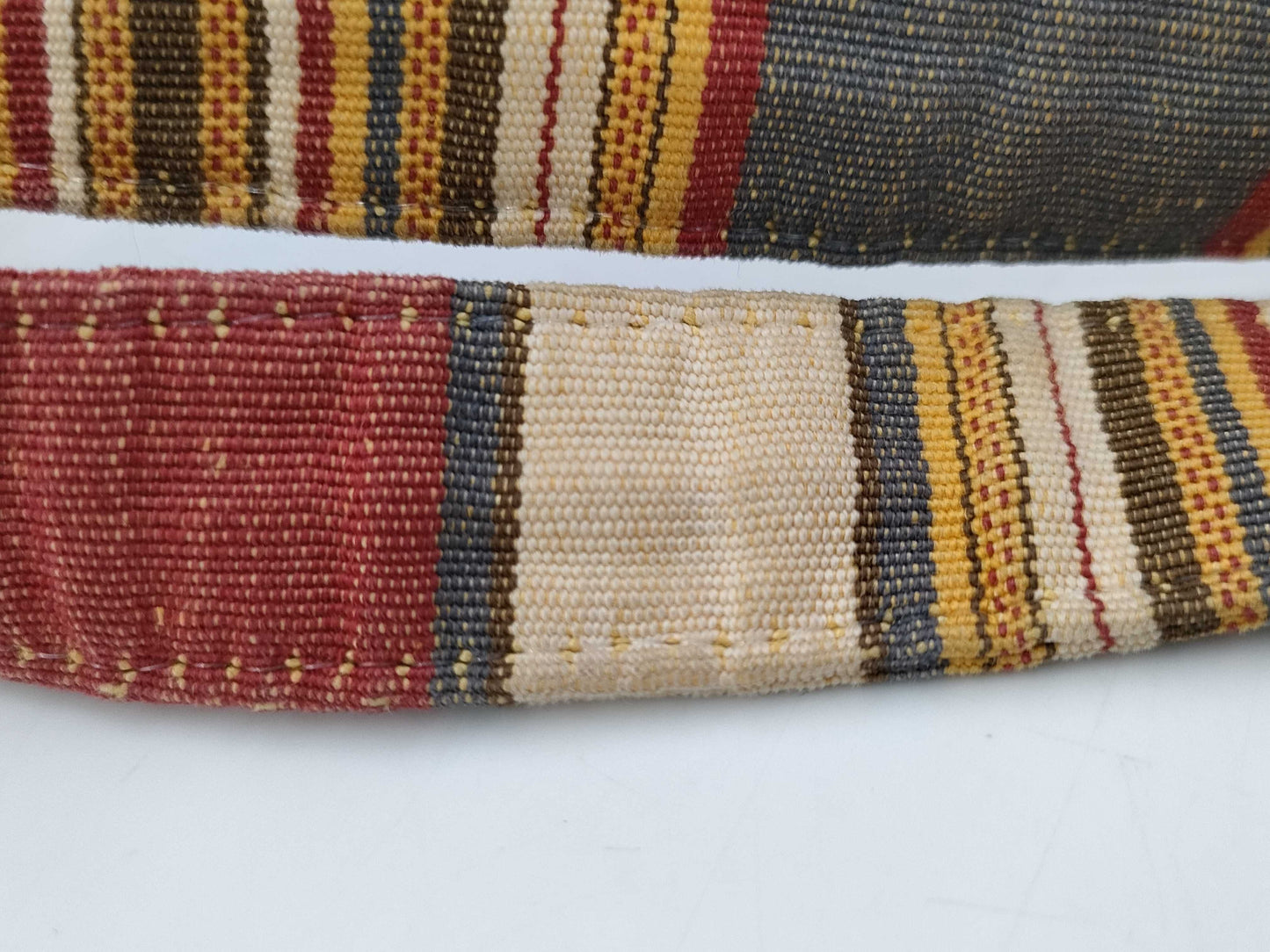 CHANEL Stripe Pattern Cloth Beige Tote Bag Tote Bag