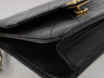 CHANEL Matlasse Lambskin Push Lock Chain Shoulder Bag with Seal 2nd Line Shoulder Bag