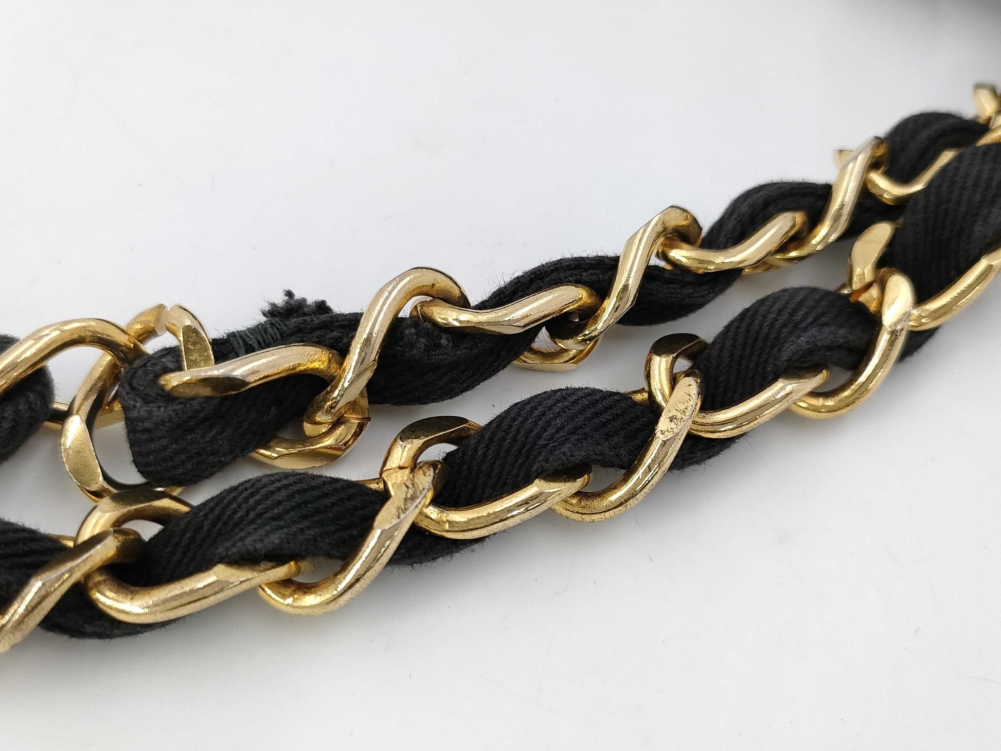 CHANEL Deca Matelasse Black Denim Canvas Chain Shoulder Bag with Seal, #1