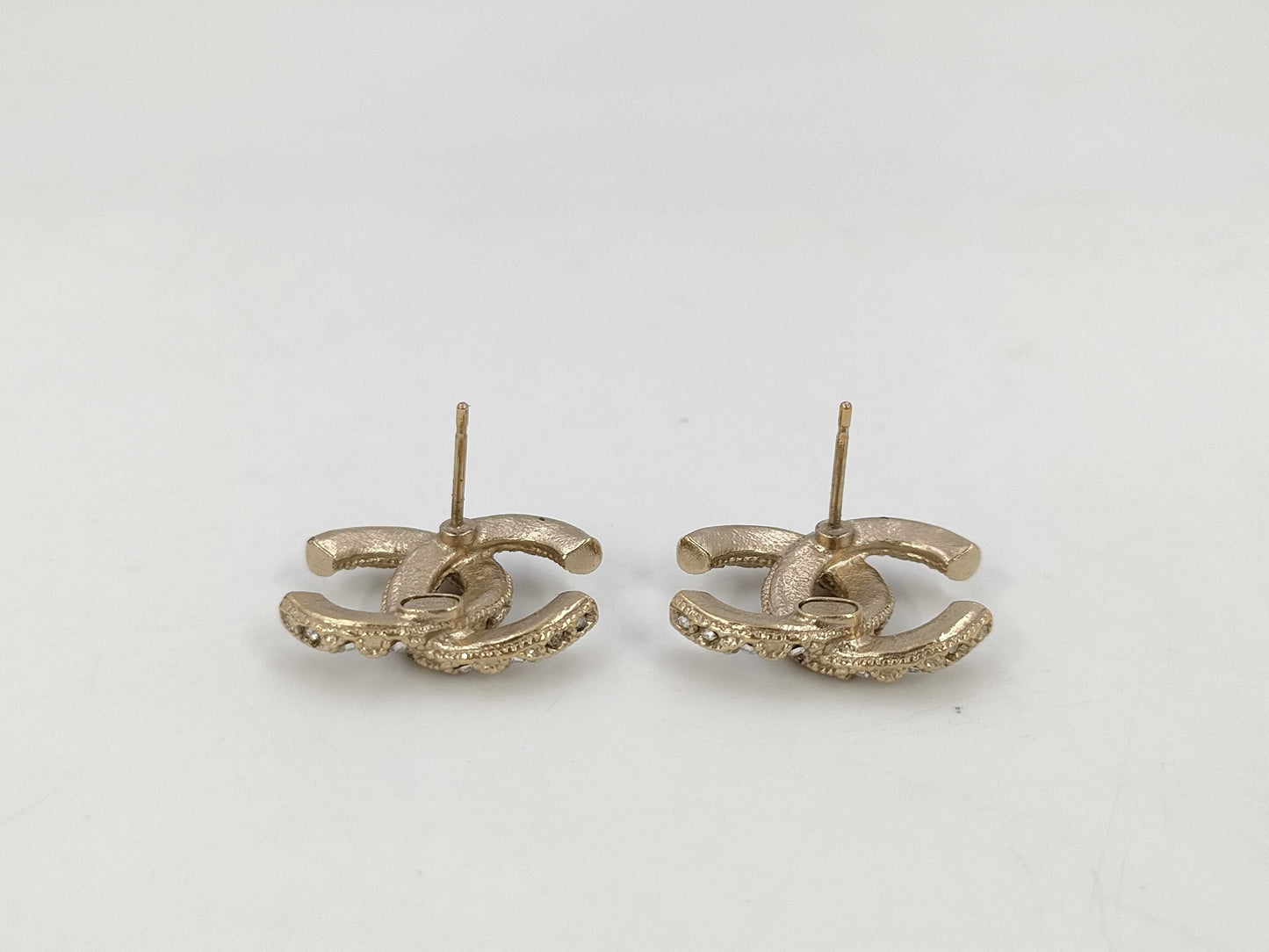 CHANEL Coco Mark x Rhinestone Earrings A20K Box Earrings