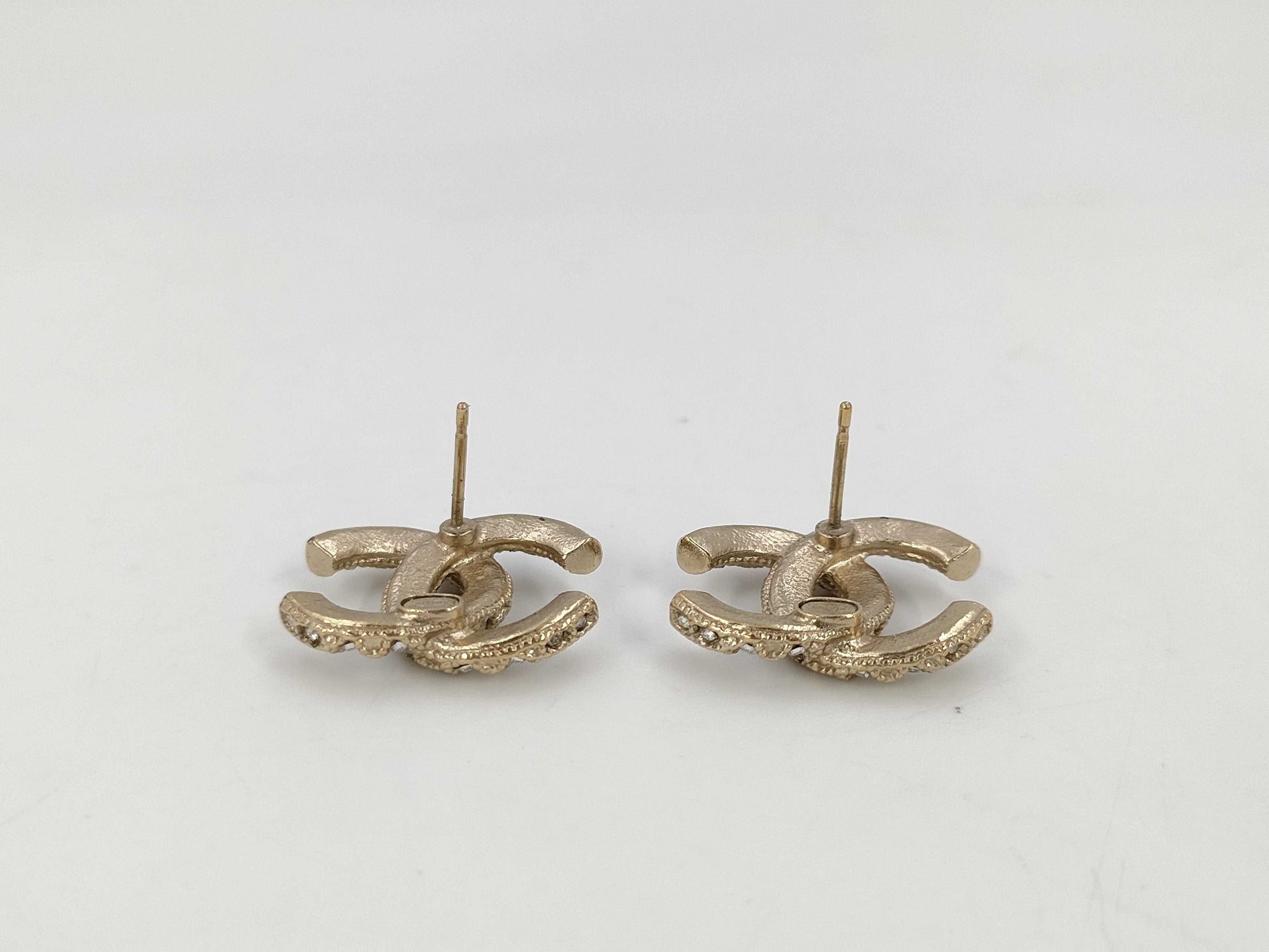 CHANEL Coco Mark x Rhinestone Earrings A20K Box Earrings