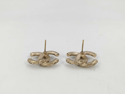 CHANEL Coco Mark x Rhinestone Earrings A20K Box Earrings