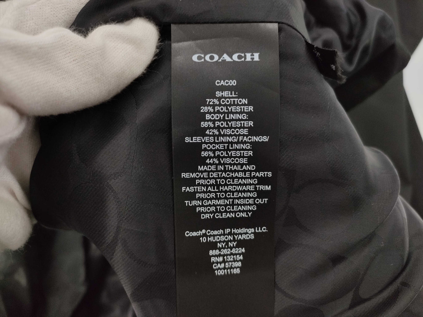 COACH Trench Coat CAC00 Black #S Coat