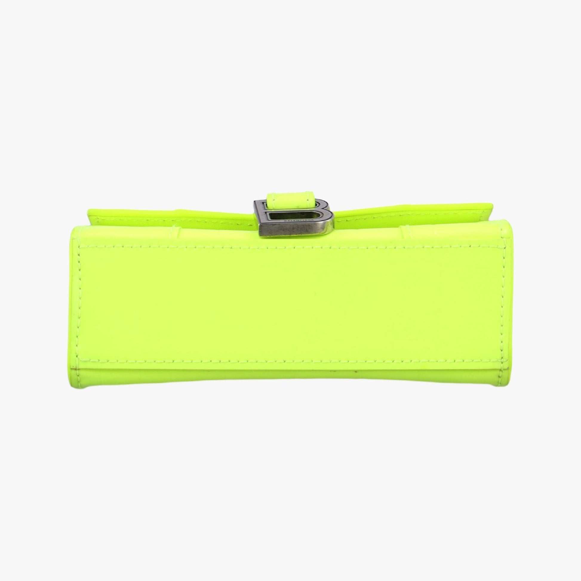 BALENCIAGA Hour Glass Top Handle Green Leather 637372.7206.S.527545 Shoulder Bag