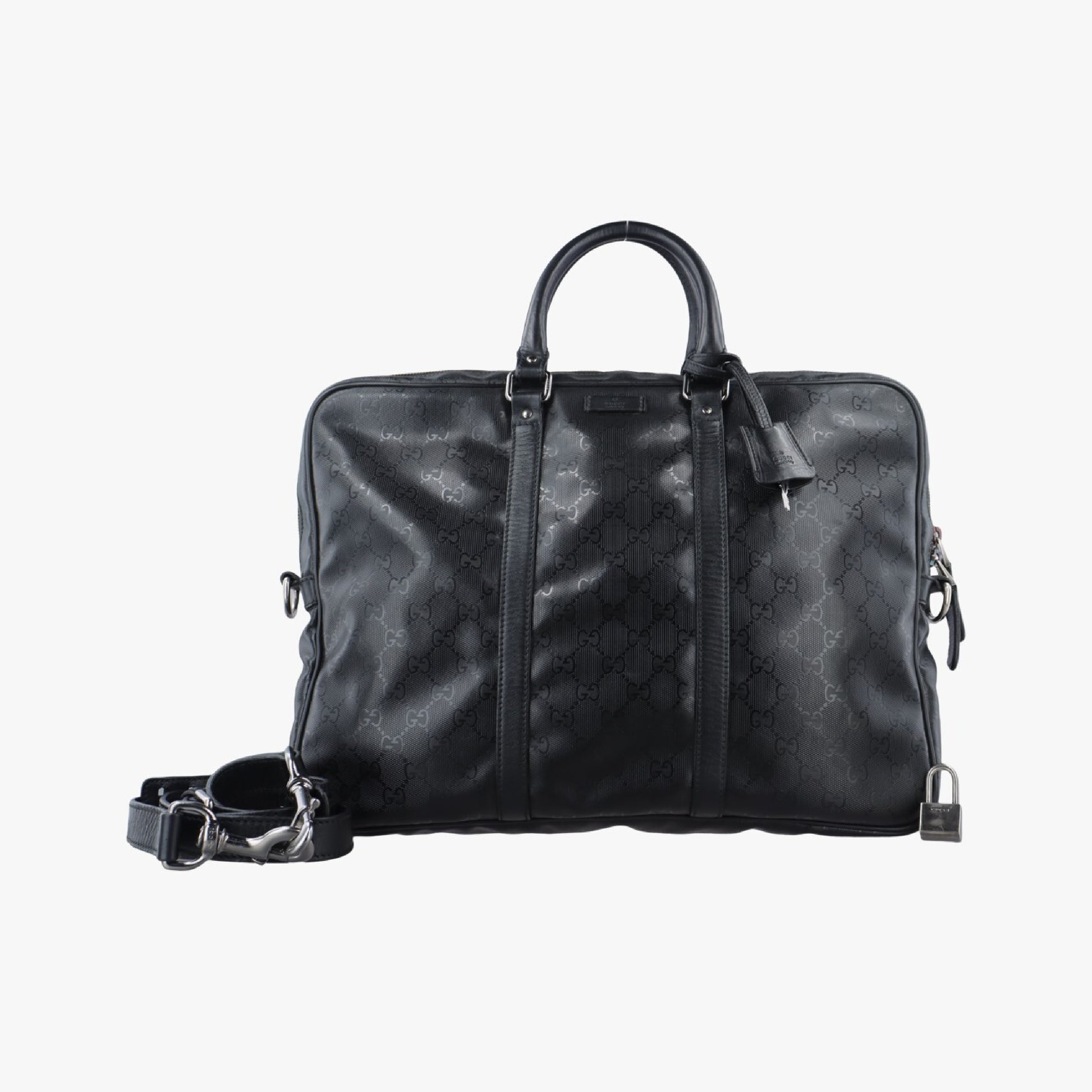 GUCCI Diamante Black Patent 208463 I014457432 Shoulder Bag