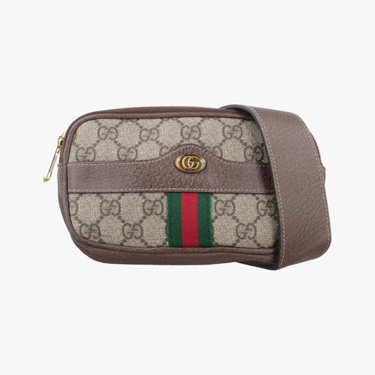 GUCCI Ophidia Brown x Multicolor PVC Coated Canvas x Leather 519308 Shoulder Bag