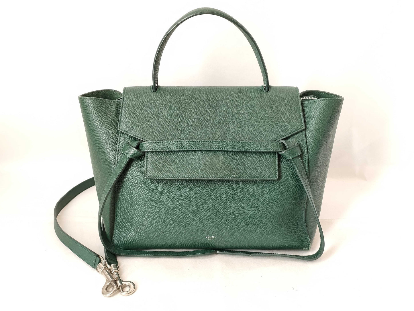 CELINE CELINE Belt Bag Mini Leather Purse Green Handbag
