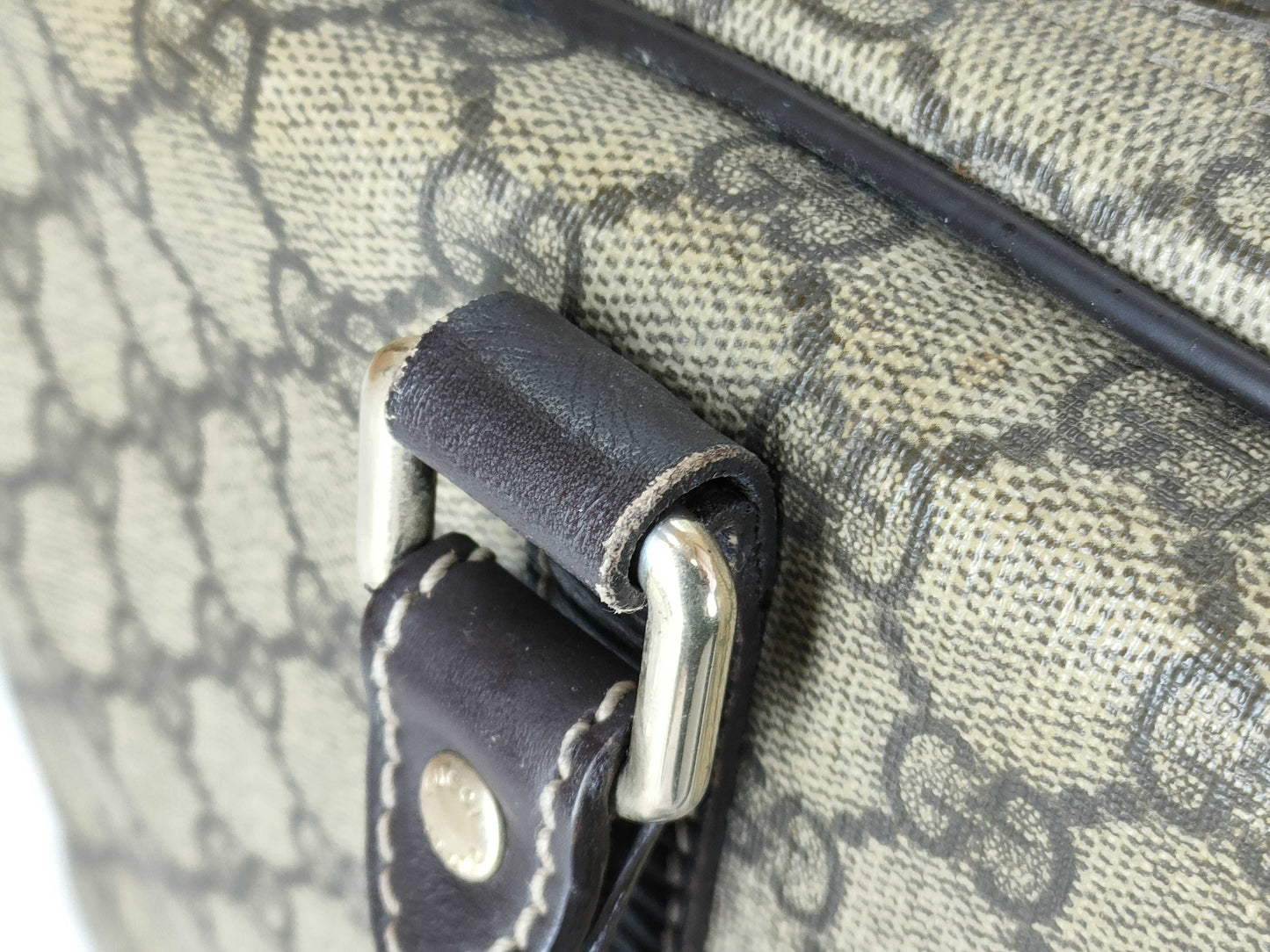 GUCCI GG Supreme GUCCI GG Pattern PVC Briefcase Leather Business Bag