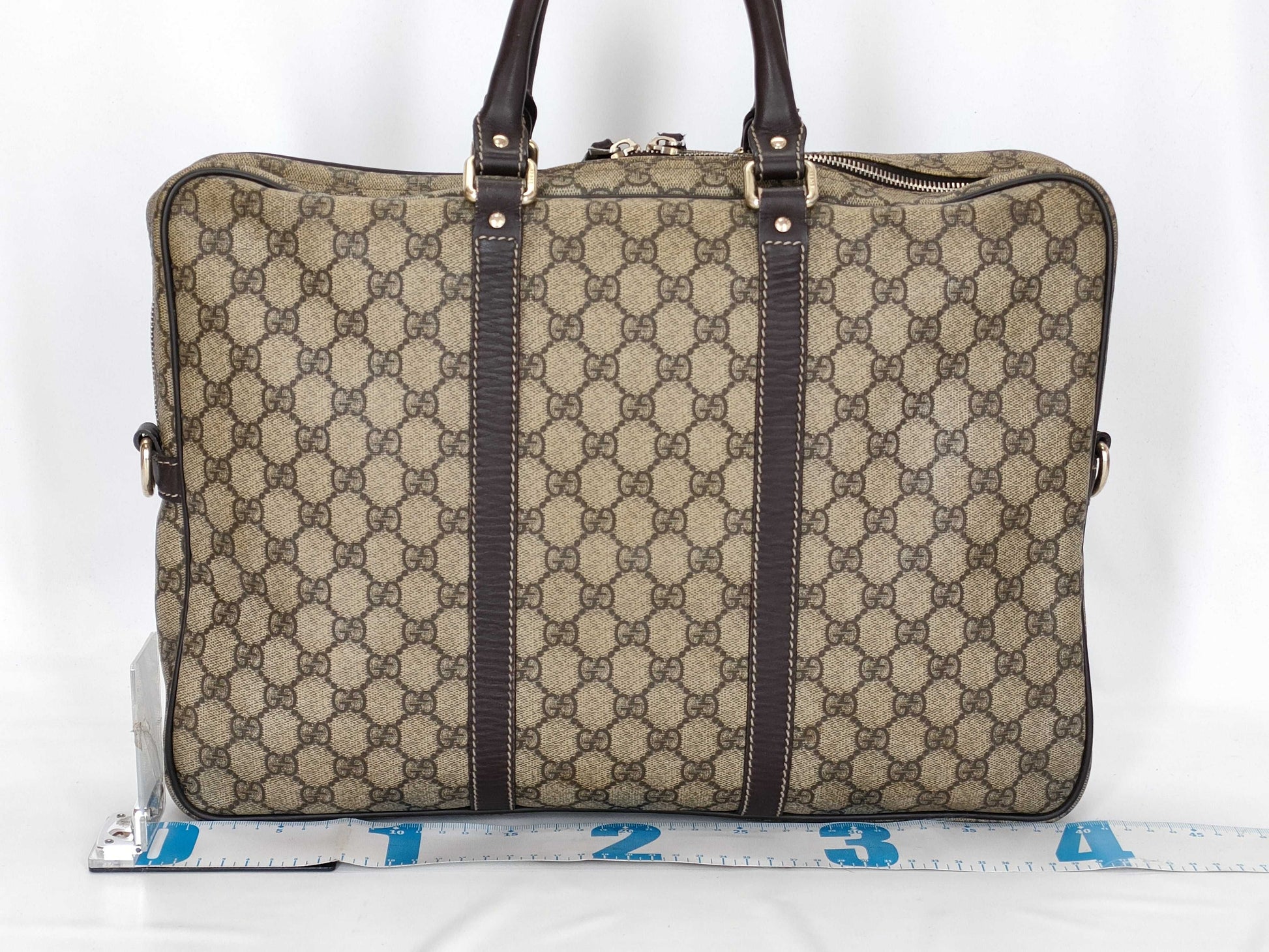 GUCCI GG Supreme GUCCI GG Pattern PVC Briefcase Leather Business Bag