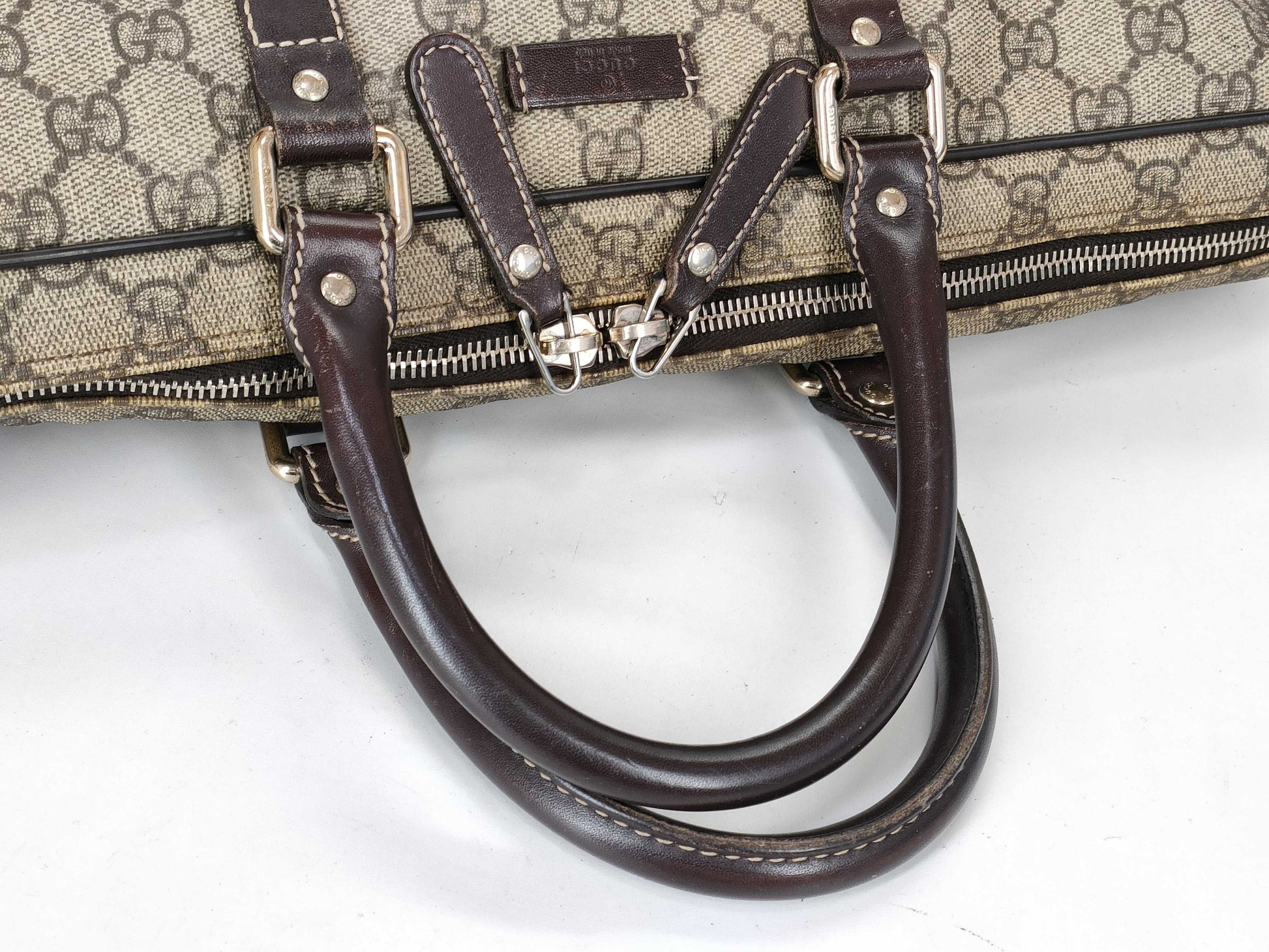 GUCCI GG Supreme GUCCI GG Pattern PVC Briefcase Leather Business Bag