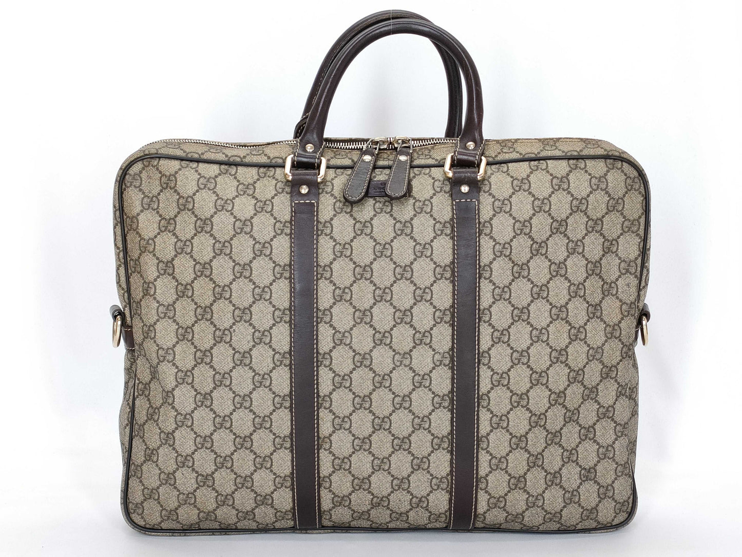 GUCCI GG Supreme GUCCI GG Pattern PVC Briefcase Leather Business Bag