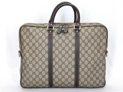GUCCI GG Supreme GUCCI GG Pattern PVC Briefcase Leather Business Bag