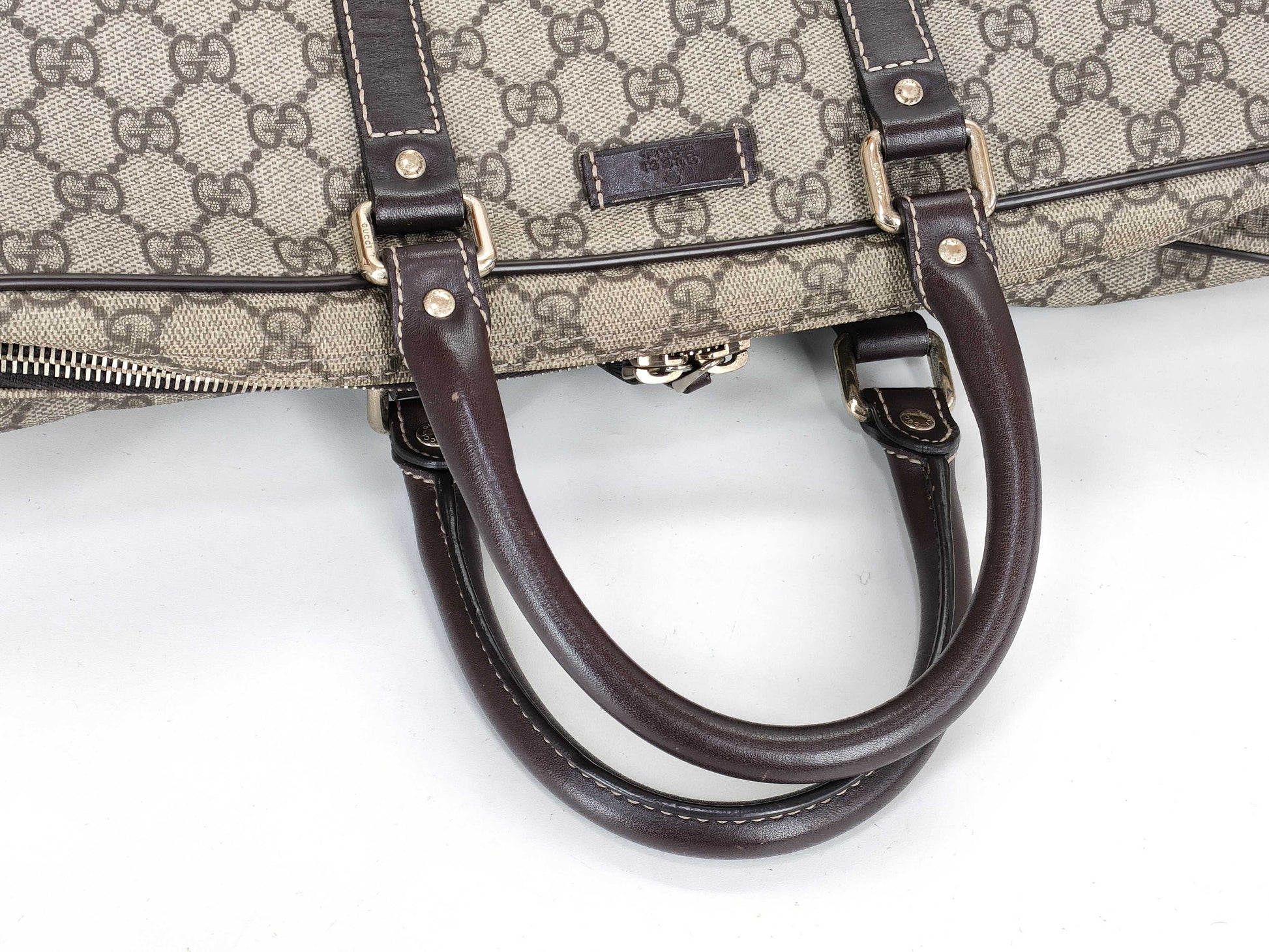 GUCCI GG Supreme GUCCI GG Pattern PVC Briefcase Leather Business Bag