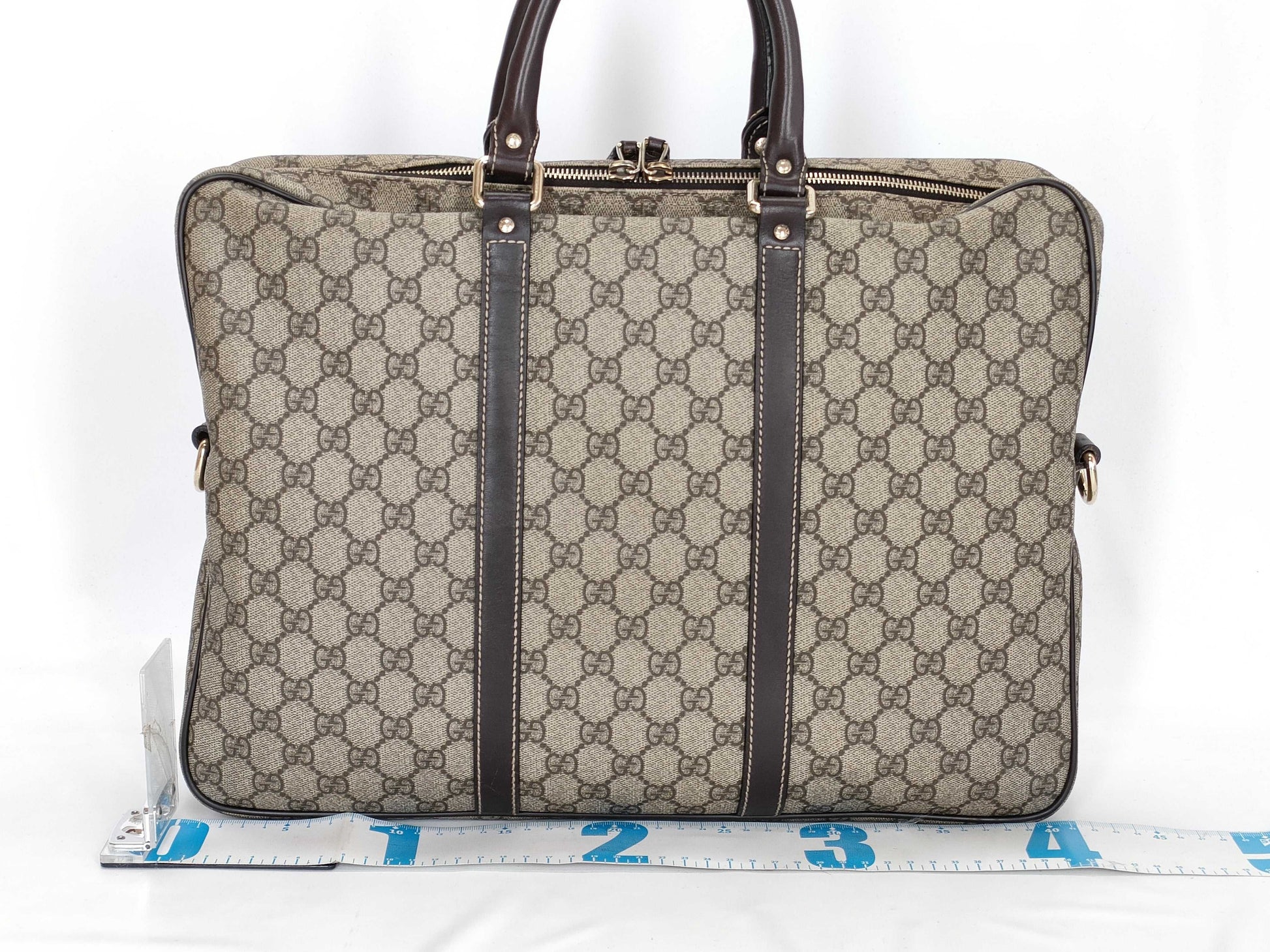 GUCCI GG Supreme GUCCI GG Pattern PVC Briefcase Leather Business Bag