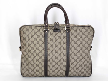 GUCCI GG Supreme GUCCI GG Pattern PVC Briefcase Leather Business Bag