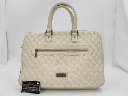CHANEL CHANEL Matlasse Briefcase Leather Ivory Bag