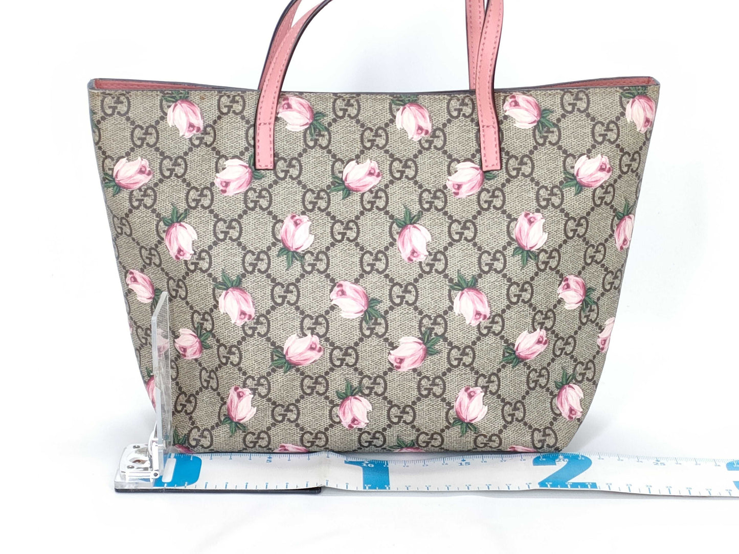 GUCCI GG Supreme GUCCI Gucci GG Pattern Floral Tote Bag Pink Tote Bag