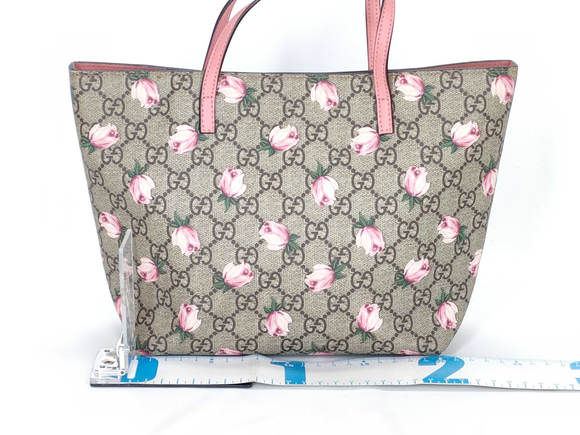 GUCCI GG Supreme GUCCI Gucci GG Pattern Floral Tote Bag Pink Tote Bag
