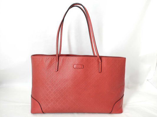 GUCCI Gucci Shima GUCCI Gucci Shima Line Leather Tote Bag Red Tote Bag