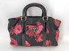 PRADA Nylon PRADA Prada Floral Nylon Handbag Black Red Handbag