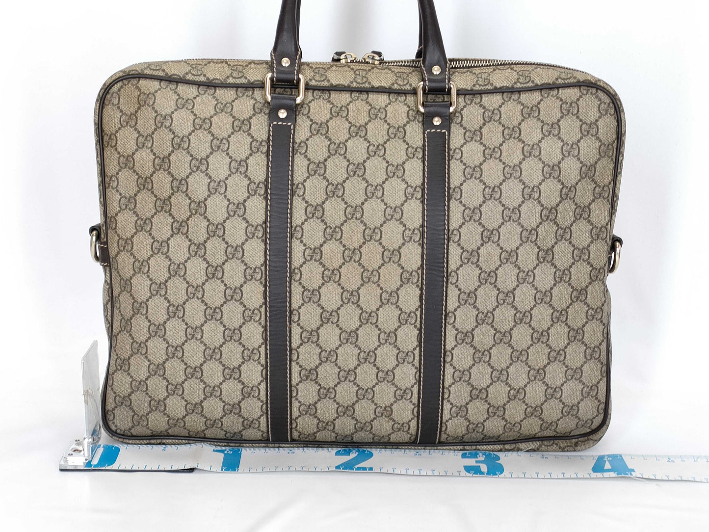 GUCCI GG Supreme GUCCI GG Pattern PVC Briefcase Leather Business Bag