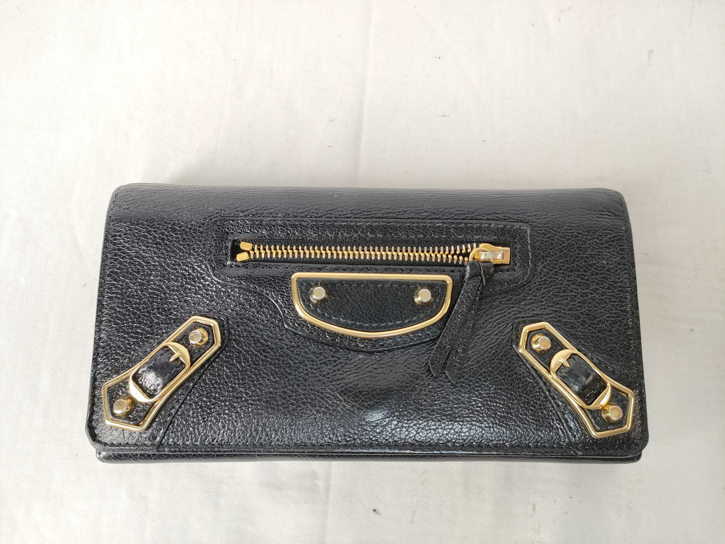 BALENCIAGA Bi-Fold Long Wallet Leather Wallet