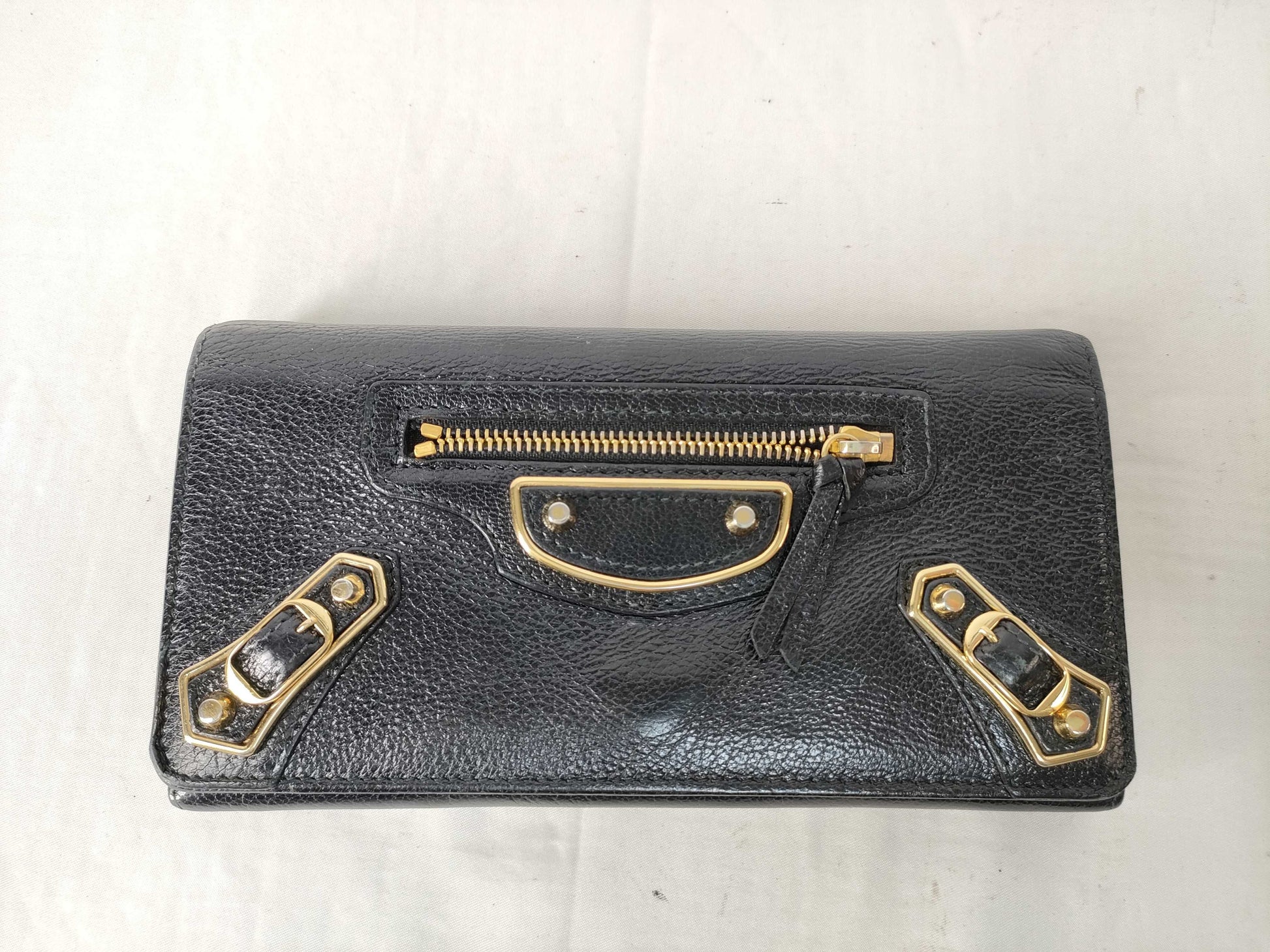 BALENCIAGA Bi-Fold Long Wallet Leather Wallet