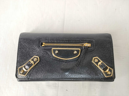 BALENCIAGA Bi-Fold Long Wallet Leather Wallet