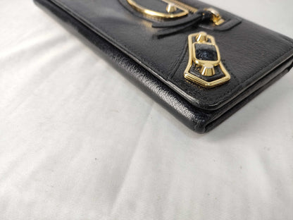 BALENCIAGA Bi-Fold Long Wallet Leather Wallet