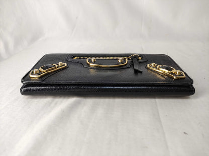 BALENCIAGA Bi-Fold Long Wallet Leather Wallet