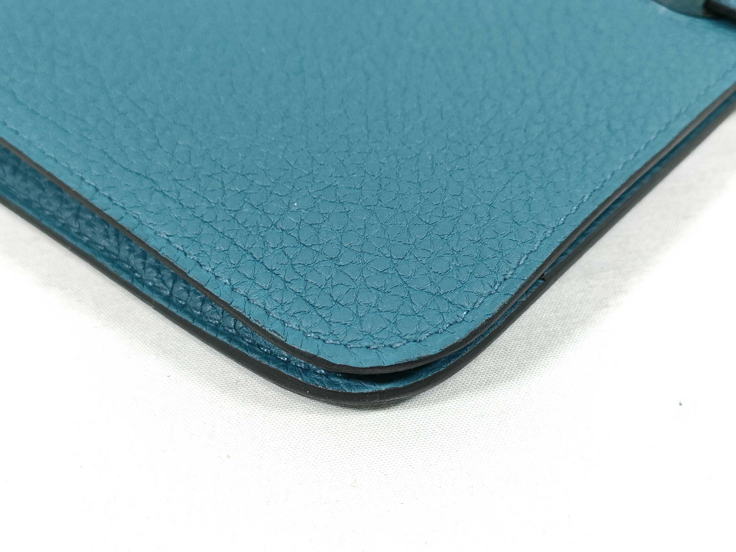 HERMES Dogon Hermes Dogon Blue A-Engraved Wallet