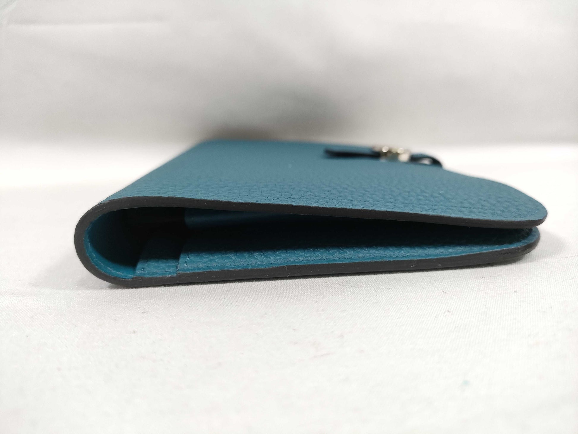 HERMES Dogon Hermes Dogon Blue A-Engraved Wallet