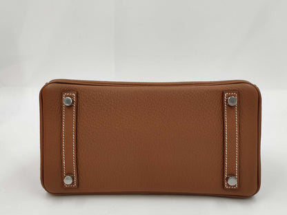 HERMES Birkin 25 Togo Gold SV Hardware K-Engraved Handbag