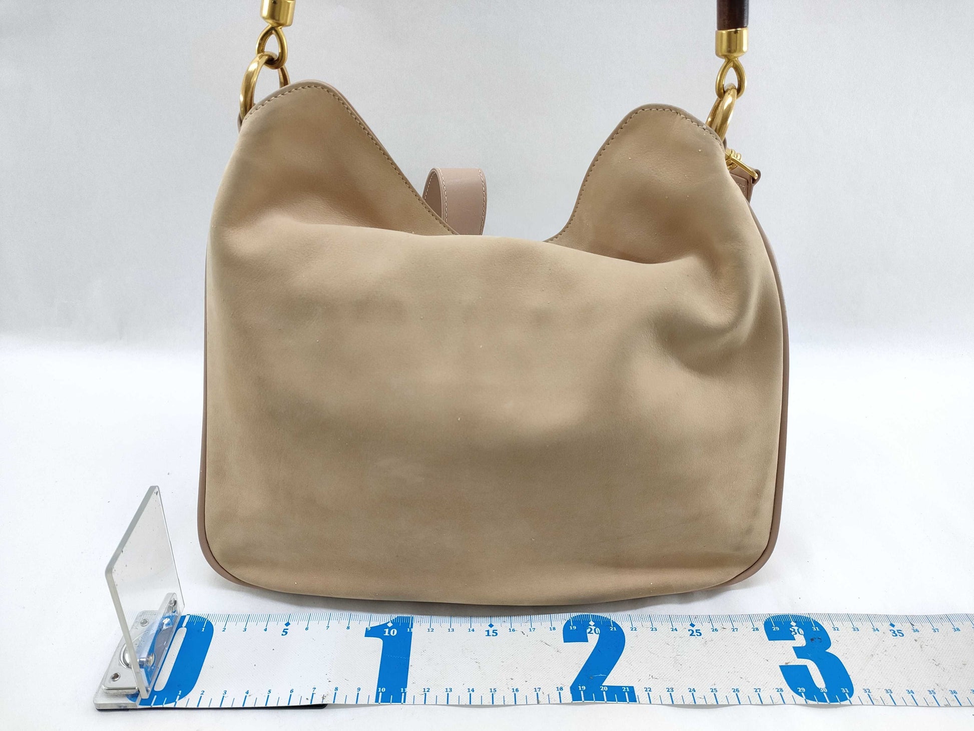 GUCCI Bamboo Gucci 2-way Bag Beige Handbag